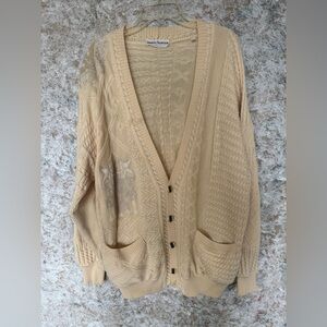 Elegant Beige Wool Cardigan Sweater Italy